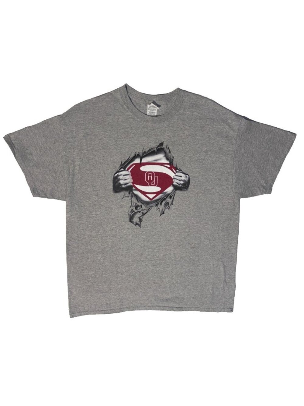 Oklahoma University Sooners Football Bootleg Superman College Tee XL